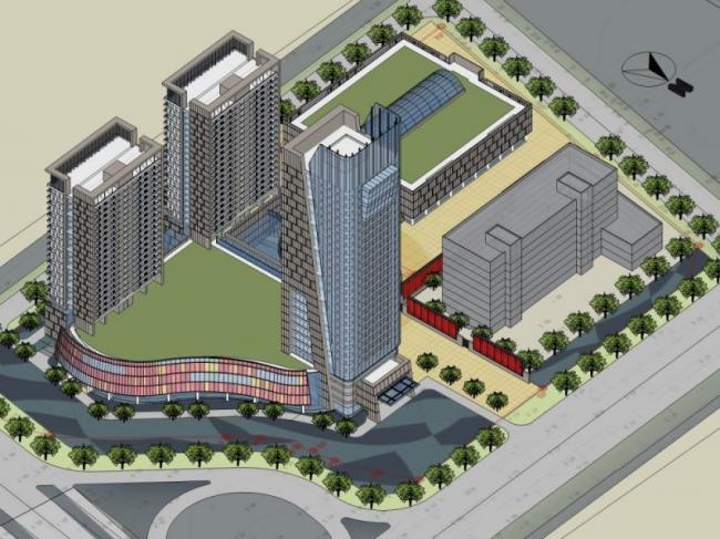 Sketchup综合体模型|高层商业综合体，现代风格