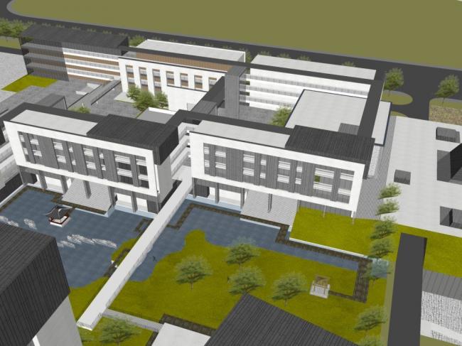 Sketchup学校模型|校园，多层学校，教育建筑，教学楼，现代风格