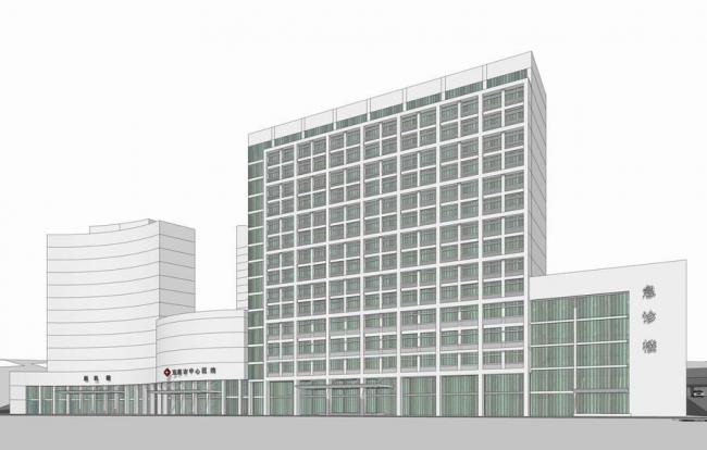 Sketchup医院模型|宜昌医院，医疗建筑，多层高层混合，现代风格