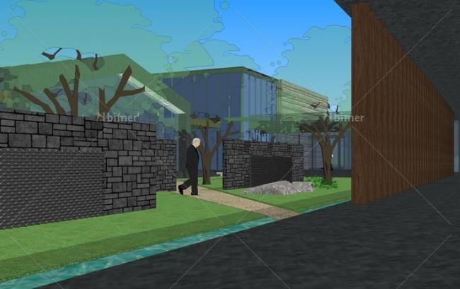 Sketchup文化模型|展览馆，现代风格，文化建筑