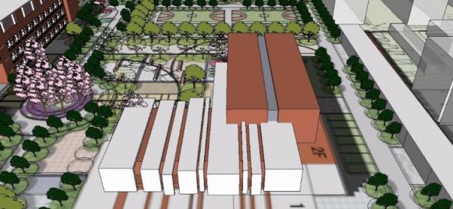 Sketchup学校模型|多层学校中学，校园教育建筑，现代风格