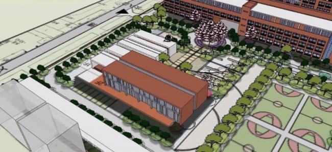 Sketchup学校模型|多层学校中学，校园教育建筑，现代风格