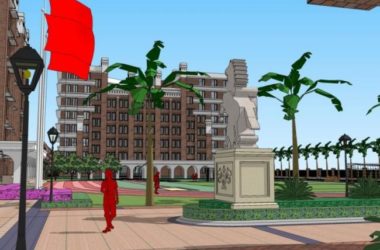 Sketchup学校模型|多高层学校，校园教育建筑，古典风格-BIM建筑网