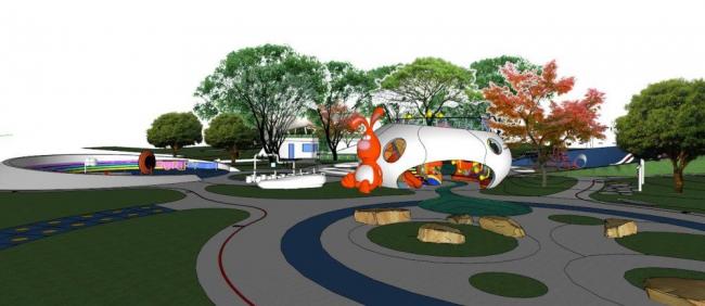 Sketchup景观模型|儿童乐园，现代风格，公园景观