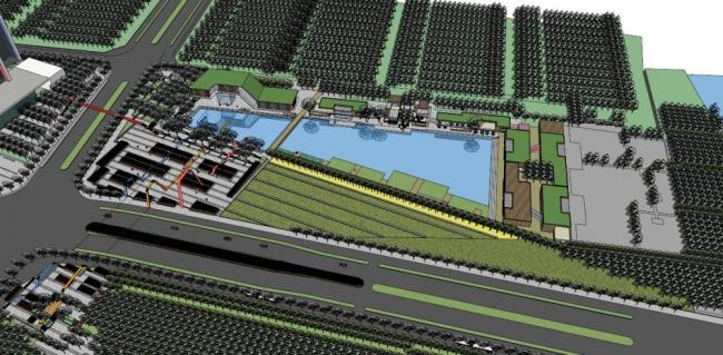 Sketchup景观模型|公园景观，现代风格