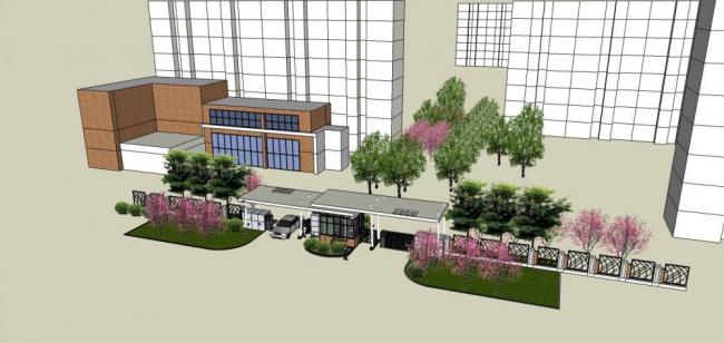 Sketchup景观模型|门卫室，入口，单层，景观，现代风格