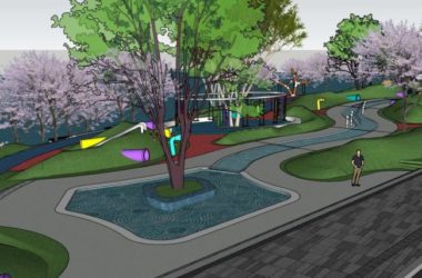 Sketchup景观模型|滨水景观，现代风格-BIM建筑网