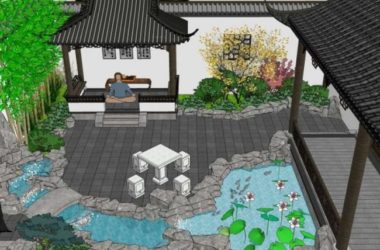 Sketchup古建筑模型|多层庭院，中式风格，古建-BIM建筑网