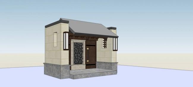 Sketchup素材模型|入口，门亭，中式风格