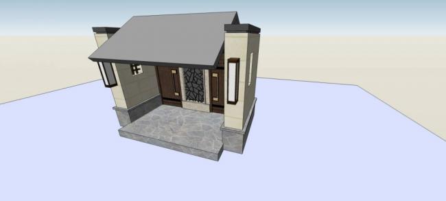 Sketchup素材模型|入口，门亭，中式风格