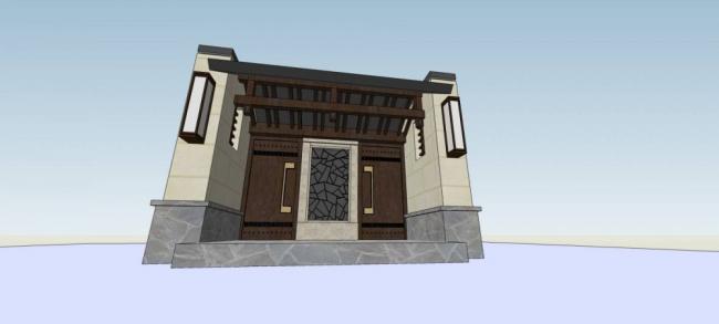 Sketchup素材模型|入口，门亭，中式风格