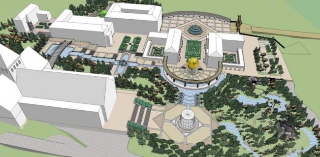 Sketchup景观模型|公园景观，现代风格