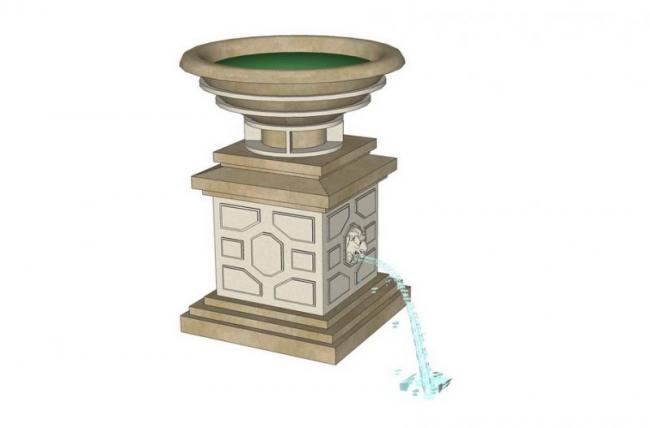 Sketchup素材模型|欧式花钵景观雕塑模型素材组件