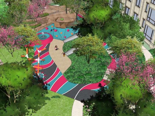 Sketchup景观模型|小区景观，住宅景观，现代风格