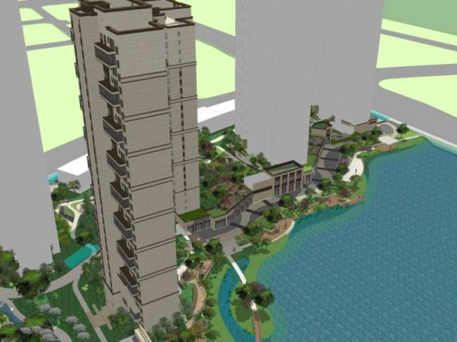 Sketchup景观模型|小区景观，住宅景观，现代风格