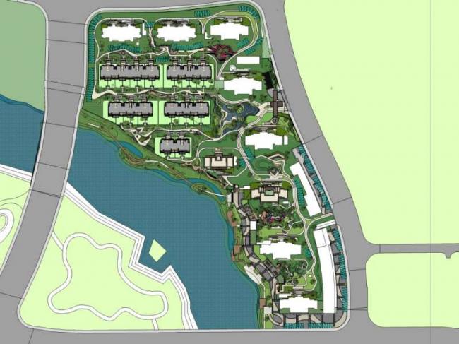 Sketchup景观模型|小区景观，住宅景观，现代风格