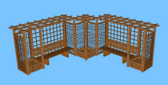 Sketchup素材模型|公园休闲座椅椅子su模型素材组件