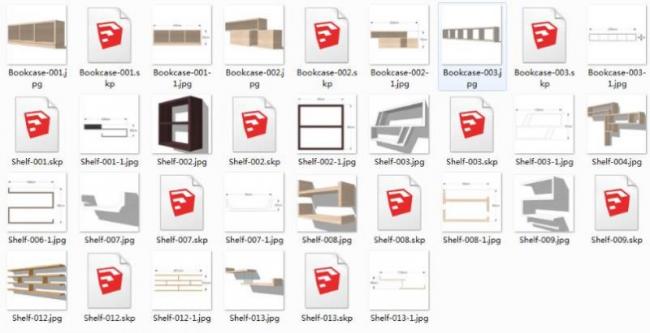 Sketchup素材模型|层板架SU素材，建筑模型组件素材