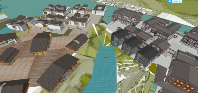 Sketchup商业模型|多层商业街，新中式风格