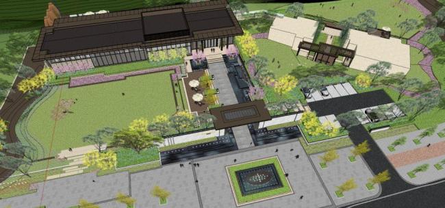 Sketchup商业模型|售楼处，中式风格，商业建筑