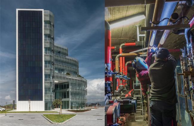 BIM建筑|蓝白日幕下的宏大雕塑：意年夜利Forti Holding Spa 总部与办公楼 / ATIproject