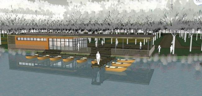 Sketchup景观模型|码头景观，现代风格