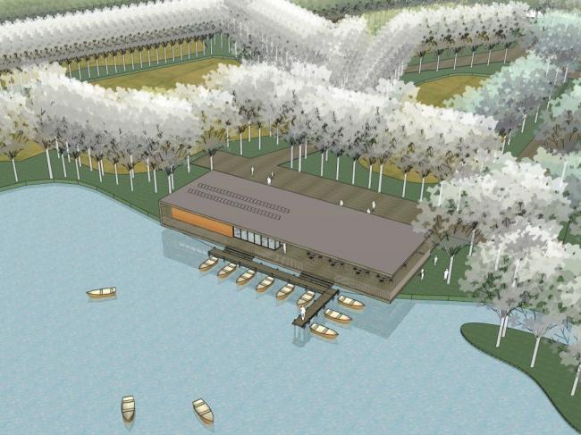 Sketchup景观模型|码头景观，现代风格