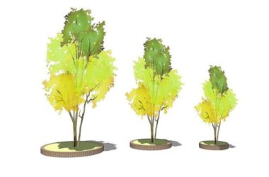 Sketchup素材模型|公园树池，景观素材-BIM建筑网