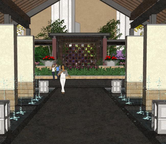 Sketchup景观模型|万科，住宅样板区，示范区景观，现代风格