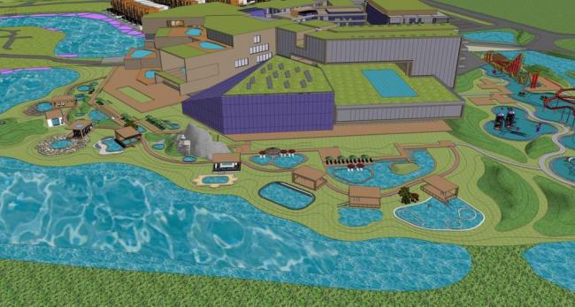 Sketchup商业模型|游客服务中心，游乐场，商业中心，现代风格