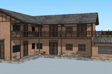 Sketchup酒店模型|民宿，中式风格，酒店-BIM建筑网