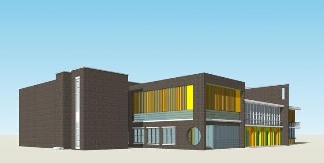 Sketchup学校模型|幼儿园，学校，教育建筑，现代风格
