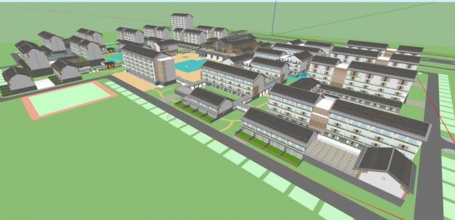 Sketchup医院模型|养老中心，现代风格