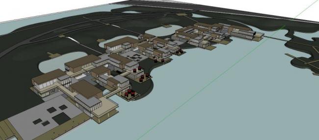 Sketchup商业模型|酒吧街，现代风格，商业建筑
