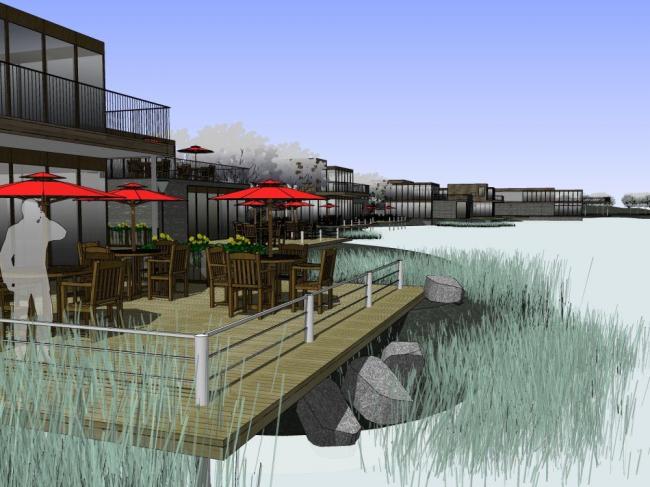 Sketchup商业模型|酒吧街，现代风格，商业建筑