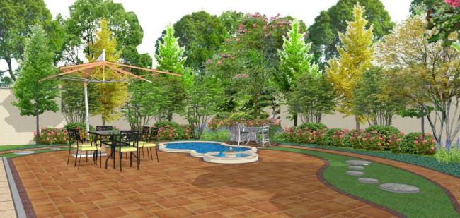 Sketchup景观模型|欧式庭院景观，花园