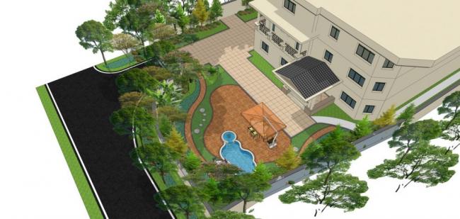 Sketchup景观模型|欧式庭院景观，花园