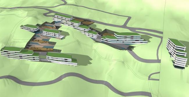 Sketchup酒店模型|山地酒店，民宿， 现代风格