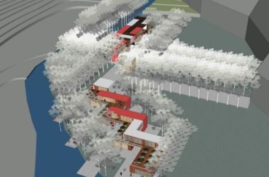 Sketchup商业模型|公园餐饮街，商业街，现代风格-BIM建筑网