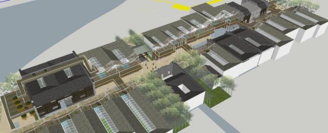 Sketchup商业模型|商业街，新中式风格