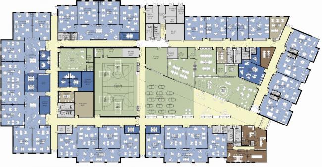 BIM建筑|开放互动，融进几何元素：罗克福德公立小学 / CannonDesign