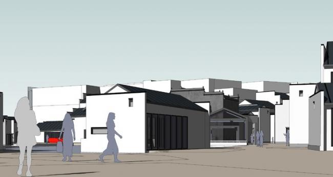 Sketchup商业模型|商业建筑，新中式风格