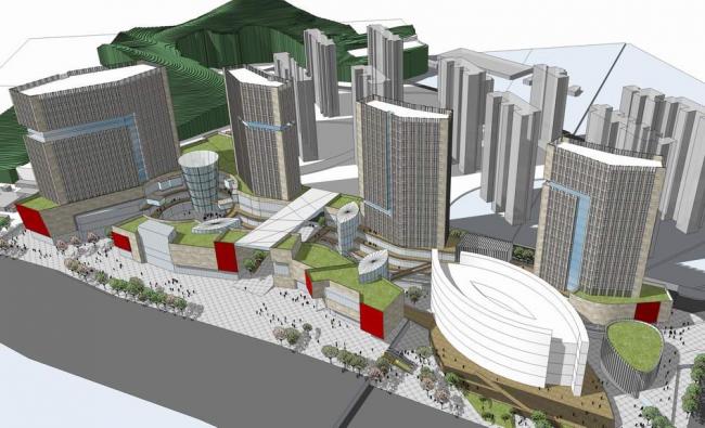 Sketchup综合体模型|商业综合体，高层办公楼，商业街，广场，现代风格