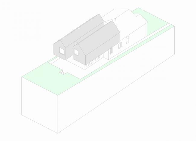 BIM建筑|口角几何修建成的儿童积木：双子顶别墅 / Benn & Penna Architecture