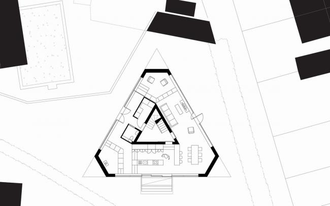 BIM建筑|背对背围绕一体的三角室第／Urban Agency