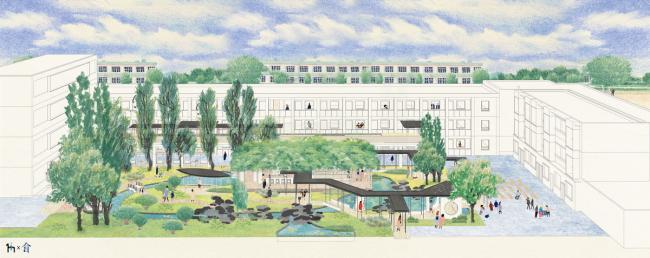 BIM建筑|侠客岛花圃岛天井更新 / 門口建筑工作室