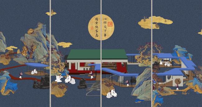 BIM建筑|侠客岛花圃岛天井更新 / 門口建筑工作室