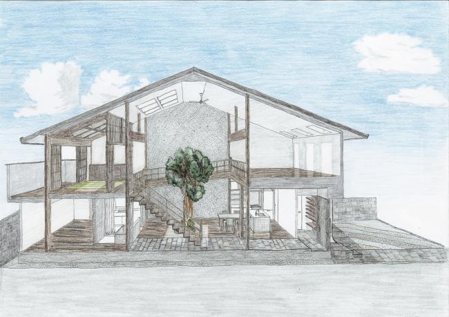 BIM建筑|京都之宅，将天井搬进家里 / 07BEACH