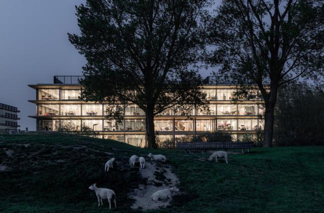 BIM建筑|流利简练的悬挑屋檐与玻璃的联合应用：ASICS荷兰总部年夜楼 / Powerhouse Company