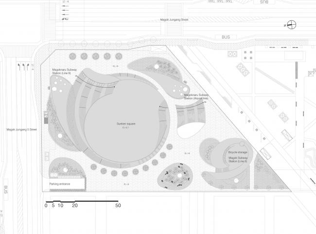 BIM建筑|流转曲线，好像衣袂飘带——麻谷中间广场 / Wooridongin Architects